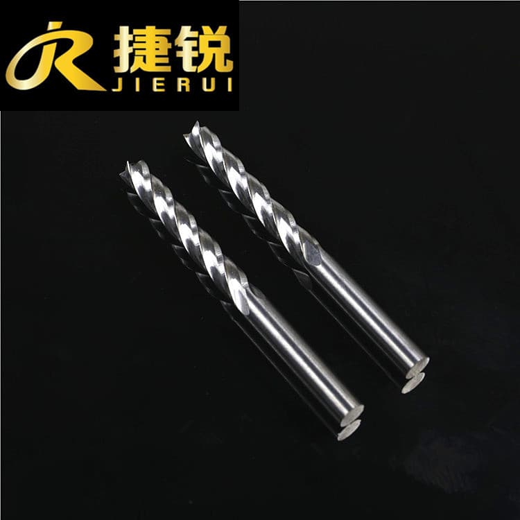 Jierui Four-Flute Spiral Milling Cutter for Engraving Machine, Carbide Tungsten Steel Tool, Woodworking Milling Cutter