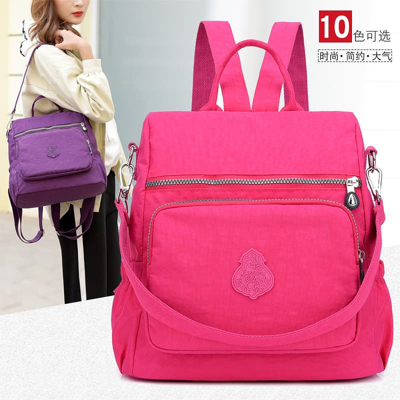 Anti-Theft Waterproof Nylon Ladies Handbag Street Style Casual Travel Shoulder Bag with Zipper Closure Soft Polyester Lining