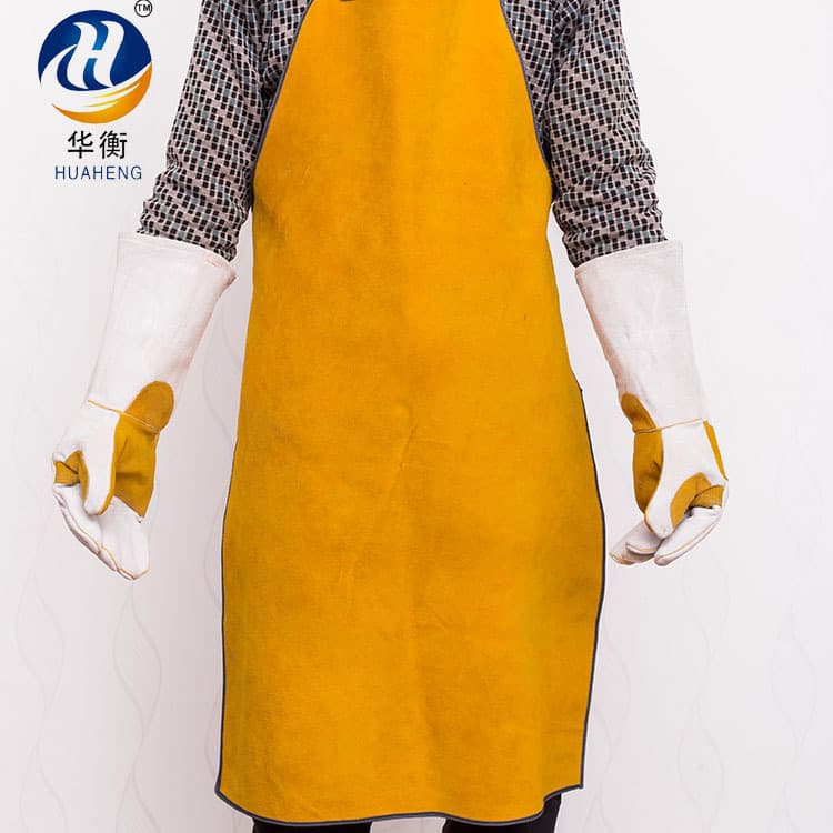 Factory supply cowhide welding apron fireproof wear-resistant flame retardant high-temperature resistant welding welder cowhide welding apron