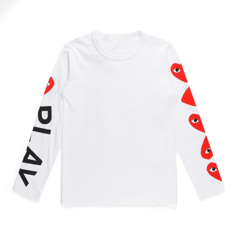 Heyplay Japanese Style Trbottomy Brand 19 New Red Heart Long-Sleeved T-Shirt for Men and Women Round Neck Pure Cotton Bottoming Shirt with Sleeves for Couples