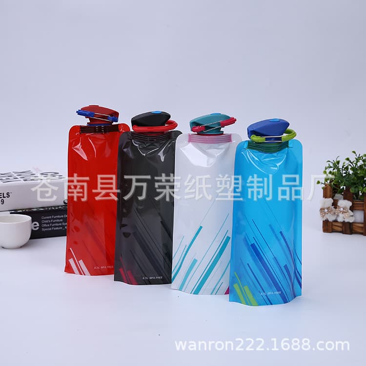 Stock Supply of Logo-Printable Foldable Water Bags and Duckbill Pouches for Outdoor Cycling and PE Sports Bottles