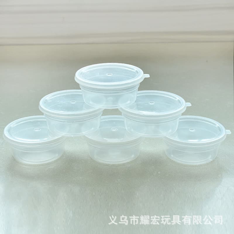 Plastic sealed round box packaging clay color mud plasticine clay snow crystal mud plastic box plastic bucket