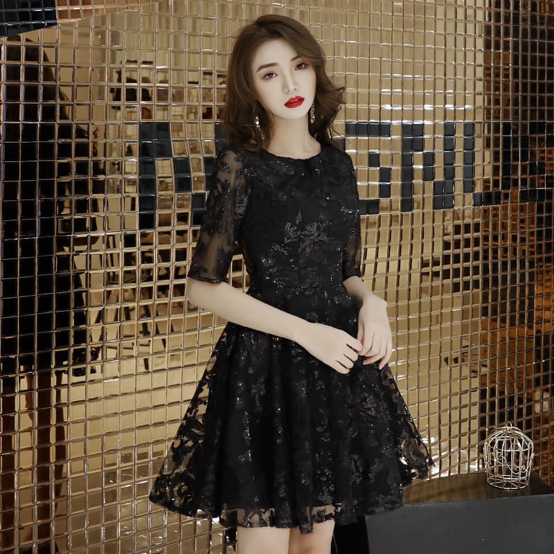 Women's Little Black Dress 2026 New Fall Party Cocktail Dress Slim Fit Short Elegant Banquet Evening Gown