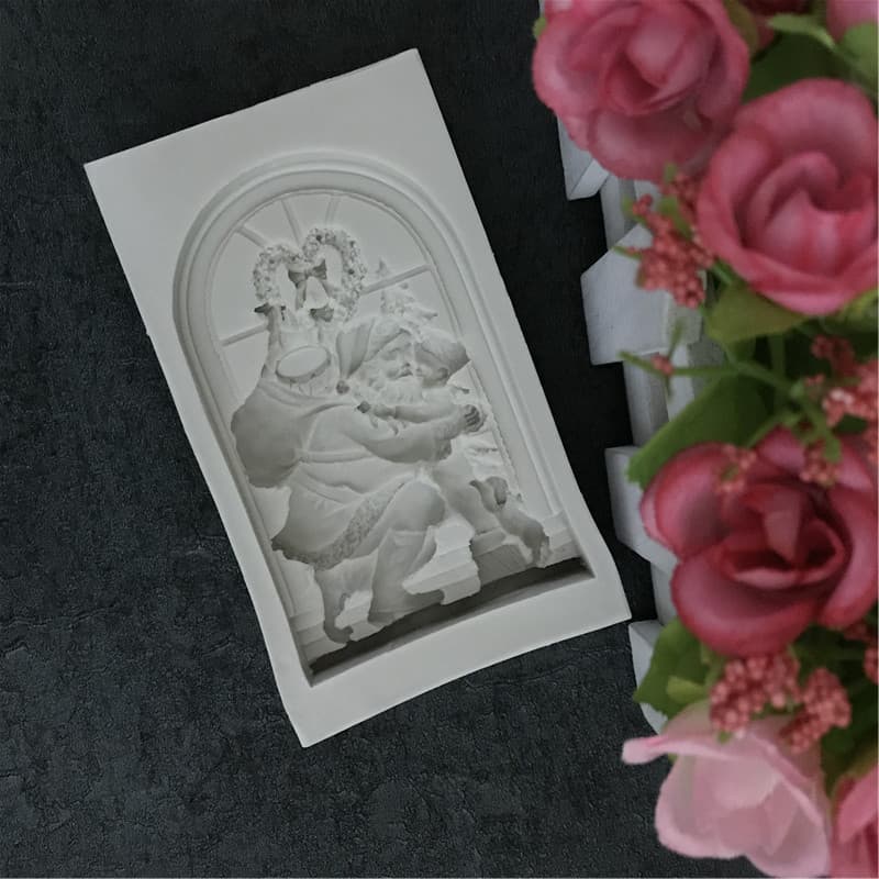 New Baking Tool Santa Claus Texture Chocolate Mold Silicone Cake Decor