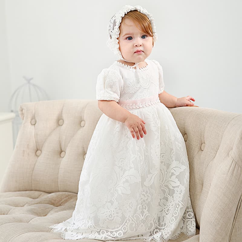 New Amazon Foreign Trade Kids' Clothing: European and American Extended Christening Gown for Newborns, First Birthday, Full Moon Banquet, Wedding Dress, and Dress