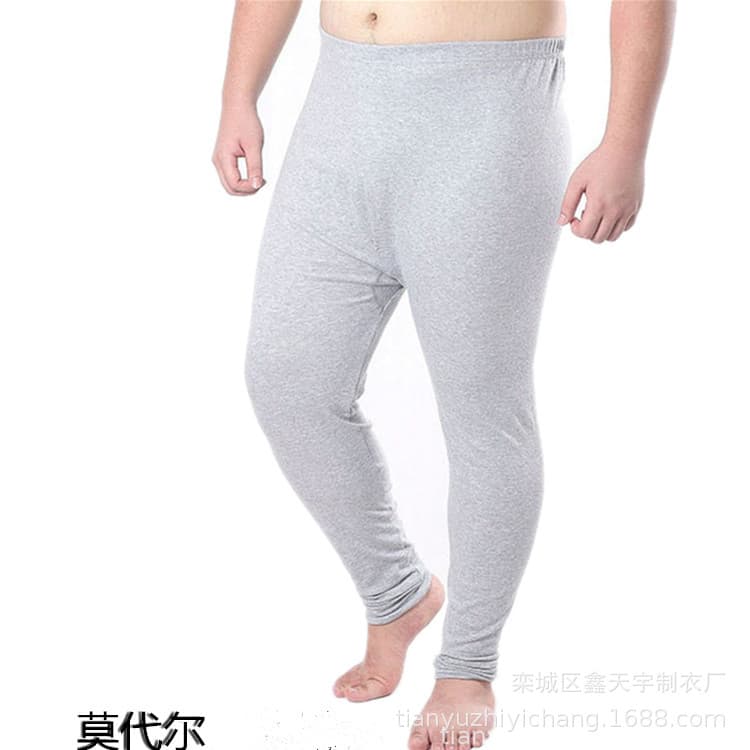 Factory wholesale modal thermal long johns for middle-aged and elderly men, soft, stretchy, lined pants, plus size men's long johns