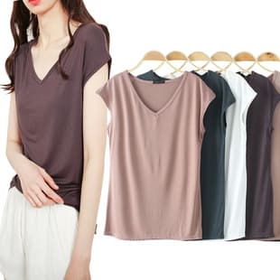 Modal T-Shirt for Women, 2026 Summer Korean Style New Women's Sleeveless V-Neck Slim Fit Base Top, Fashion