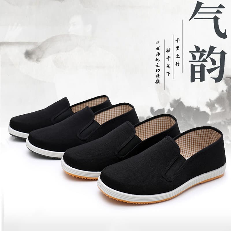 New Style Men's Old Beijing Cloth Shoes Work Casual Rubber Anti-slip Wear-resistant Labor Protection Black Cloth Shoes, Manufacturer Wholesale