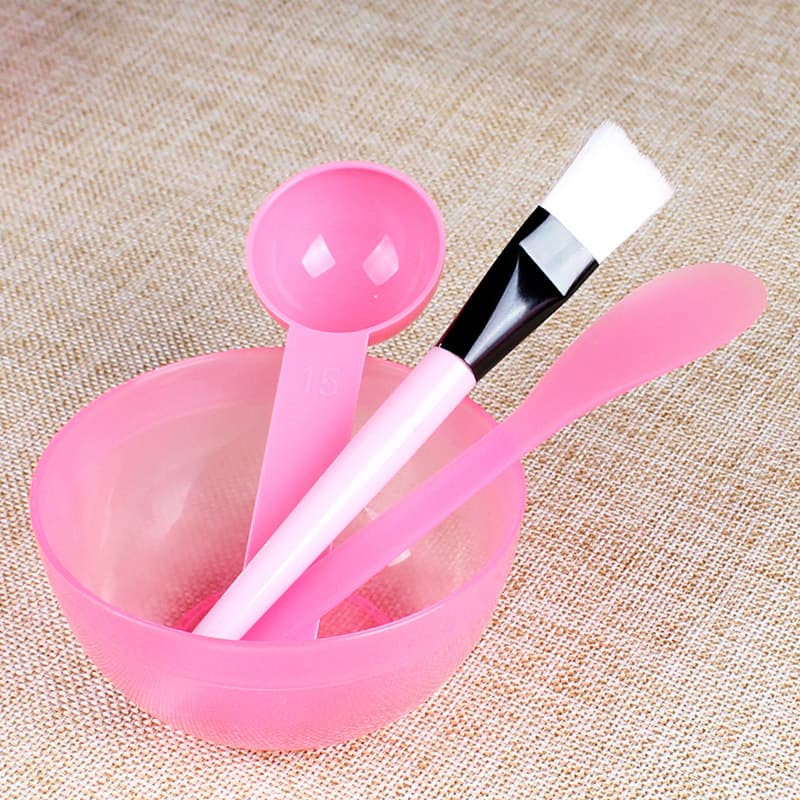 Facial mask bowl, mask adjustment stick, 2-piece beauty tool set, household spoon, four-mold spa soft-bristled makeup brush