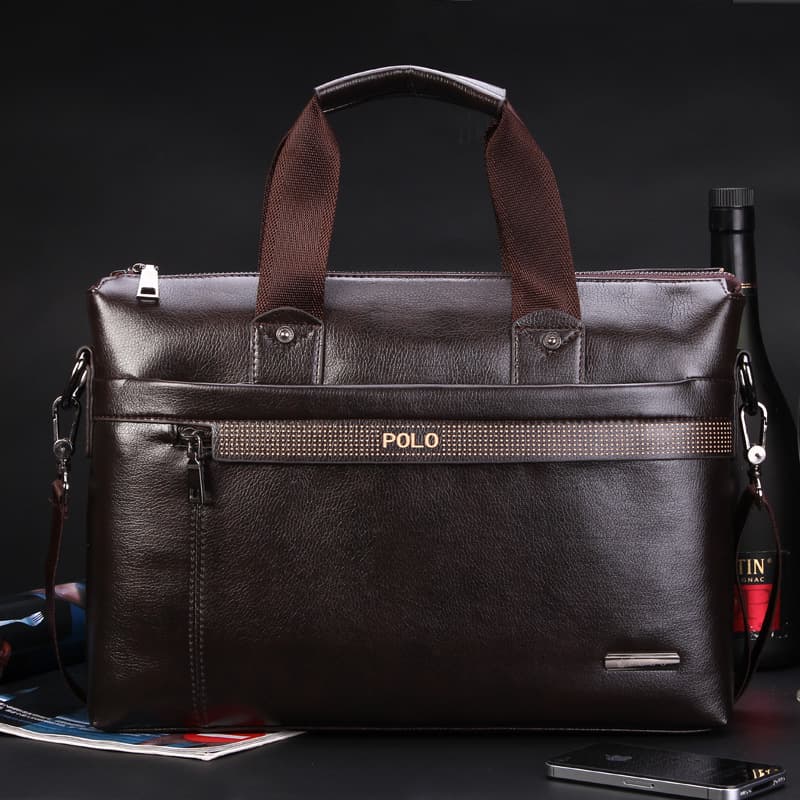 New Fashionable Men's Handheld Single Shoulder Business Casual Crossbody Computer Bag Leather Material Men's Bag