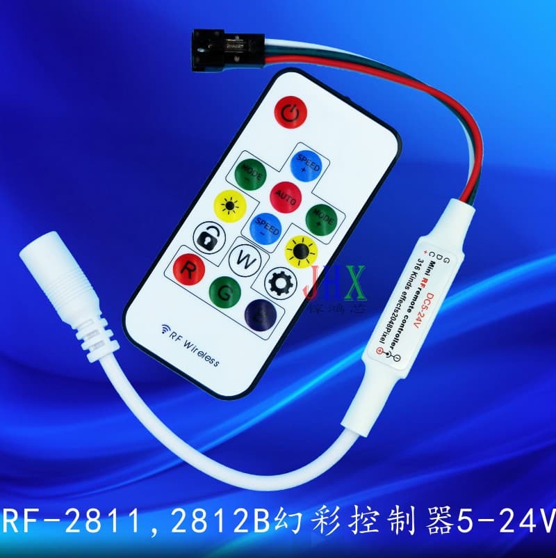 14-key RF color-changing controller intelligent 12V voltage 300 full-color effects LED strip running water controller