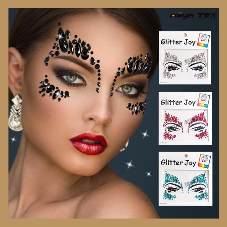 Face Rhinestone Nail Stickers Epoxy Acrylic Rhinestones INS Beauty Trend Party Tattoo Beauty Glitter Nail Art
