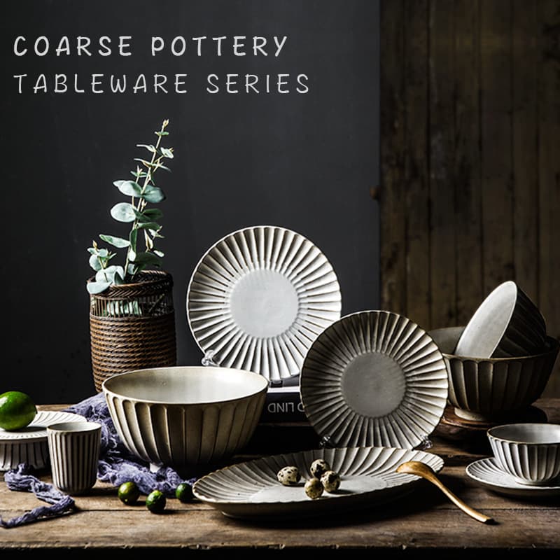 Creative Internet Celebrity Bowl and Plate Set, Home Dining Bowl and Plate Set, Japanese Style Tableware Set, Retro Chinese Style