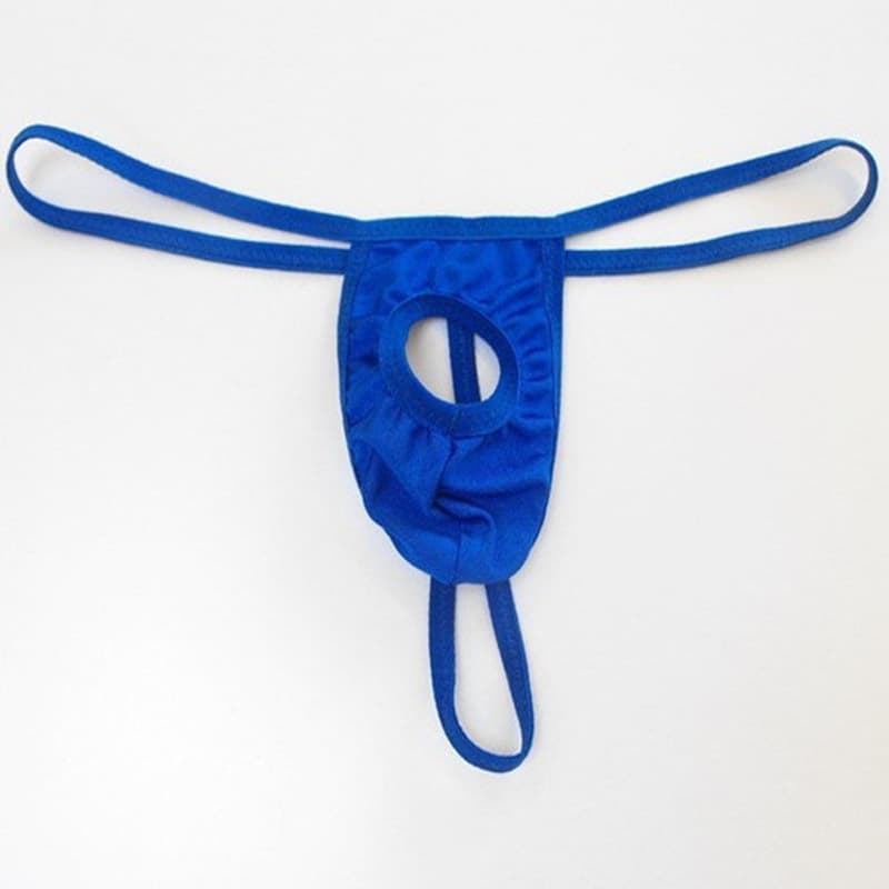 Bulk Wholesale Open-Hole Large Size Men's Underwear, Elastic Waistband Transparent Mesh Thong, Sexy Thong Briefs