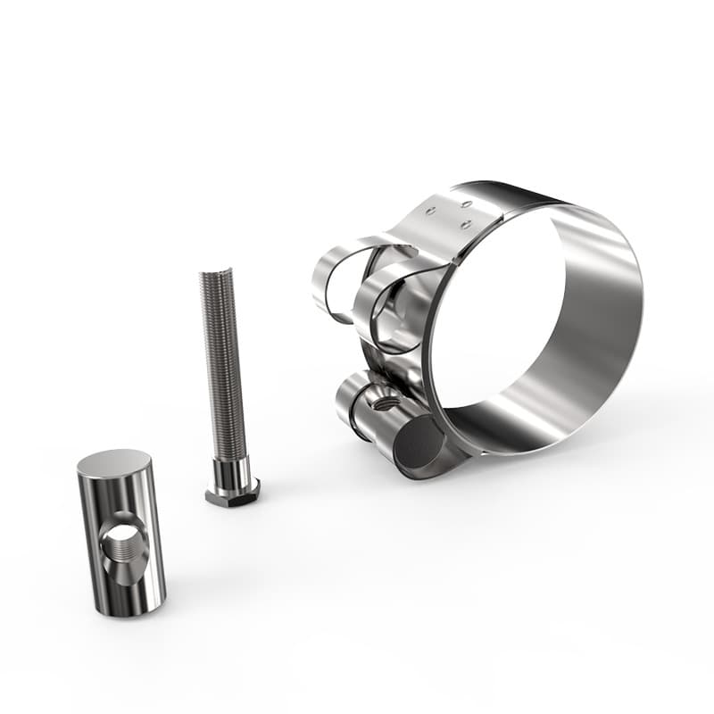 Stainless Steel Exhaust Pipe Hose Clamp, Wide Band Clamp, Single Head Pipe Clamp, European Style Pipe Clamp