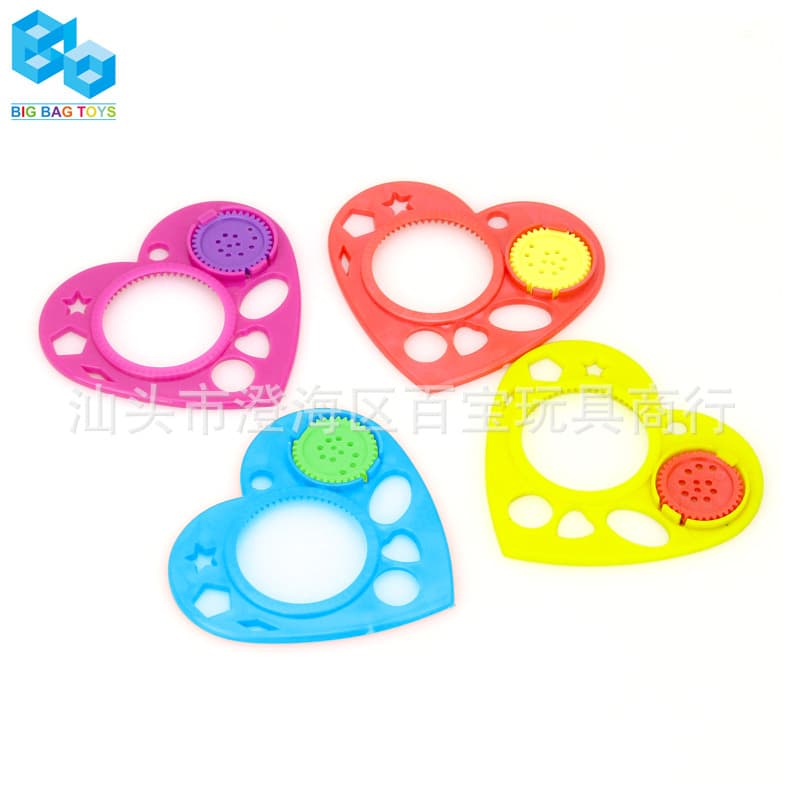 Hot-selling Foreign Trade Children's Educational Heart-shaped Spirograph Gift Toy Creative Drawing Ruler