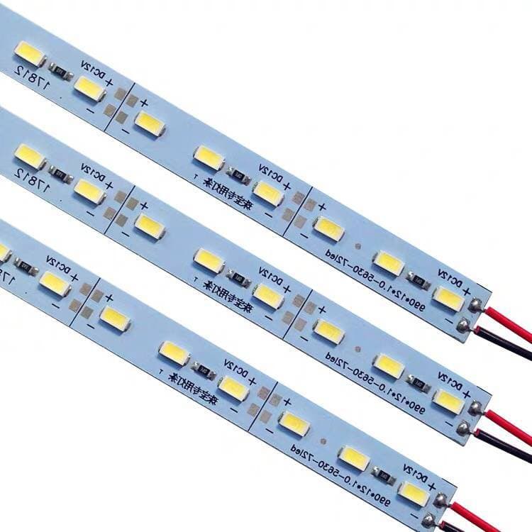 Factory direct sales of 5730 LED 12V rigid light strip, high brightness, for mobile phone display cases, jewelry counters, and light boxes.