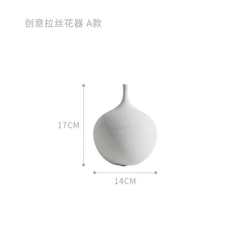 Behamie Wabi-sabi style hand-drawn large ceramic vase, a high-end artistic decorative piece for home showrooms.