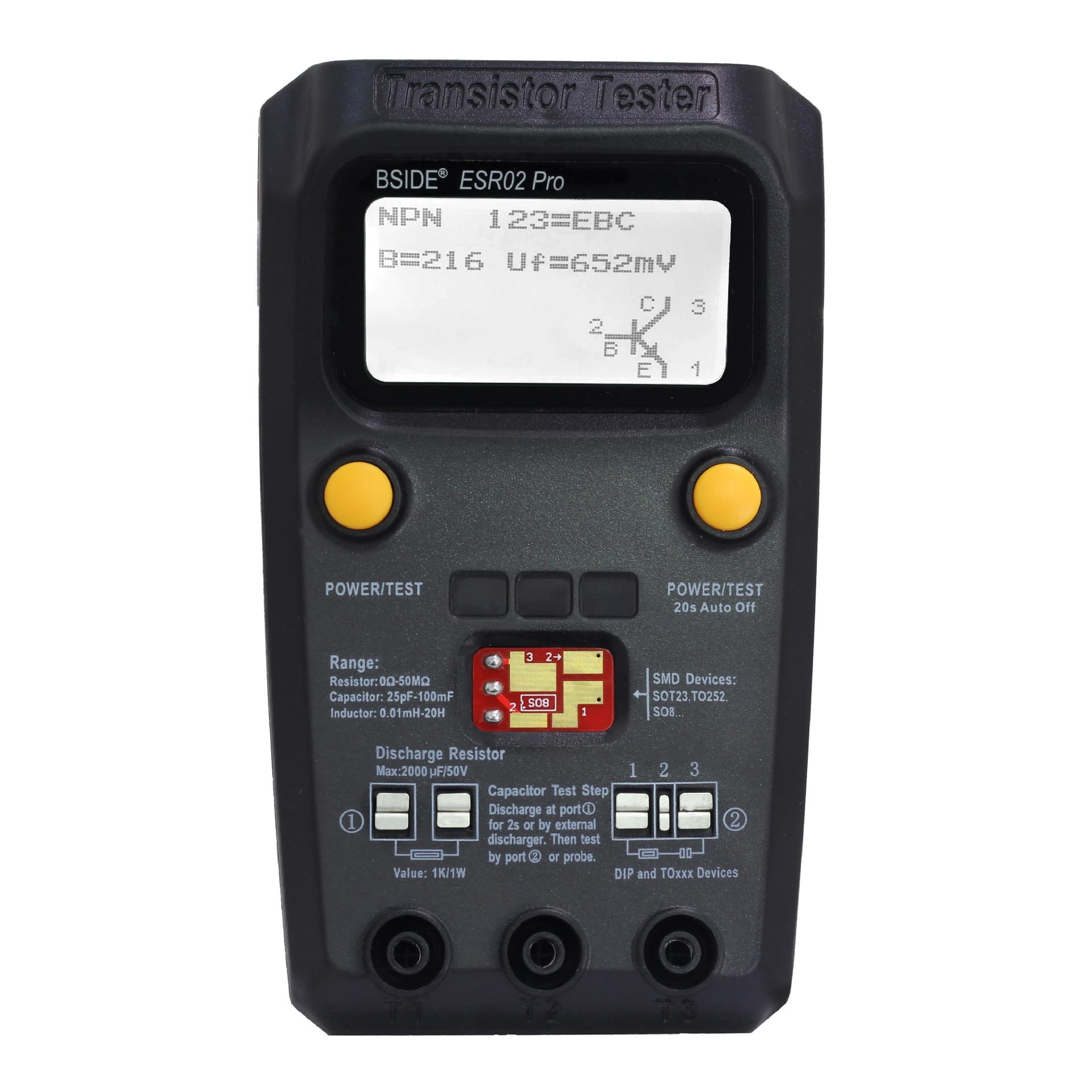 ESR02 Pro Electrolytic Transistor Tester M328 Resistor Inductor Capacitor ESR Tester