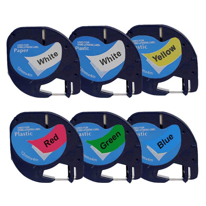 Suitable for DYMO letraTAG printing paper 91205 91201 green background white background black text sticker Delta label tape