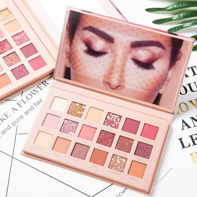 Huda Desert Rose Eyeshadow Palette, TikTok Viral Glitter Earth Eyeshadow, Pearlescent Cross-Border Cosmetics Wholesale Price