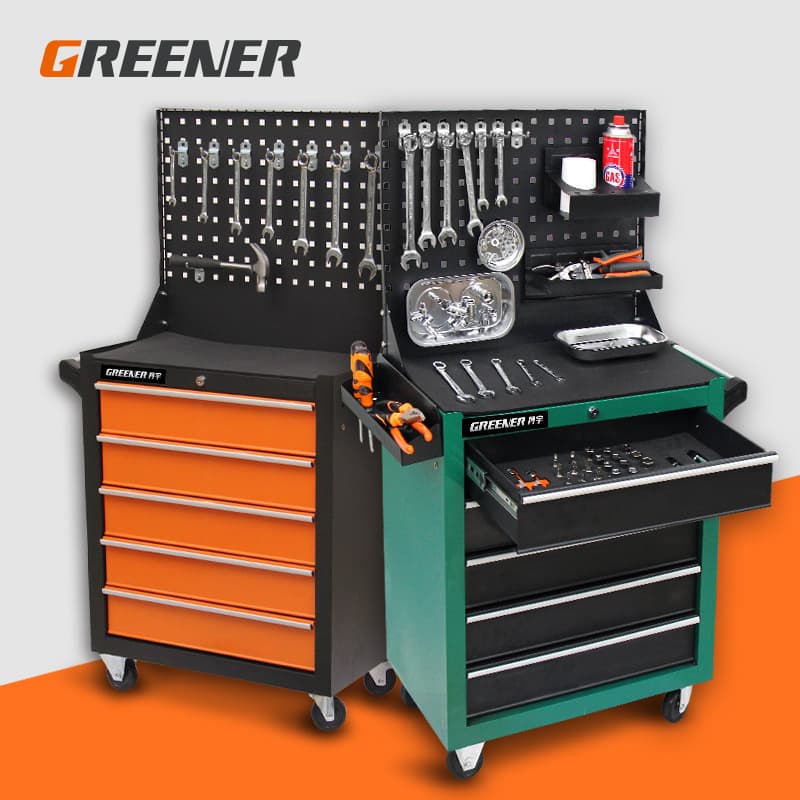 Green Forest 57-Drawer Automotive Tool Cart, Mobile Tool Cabinet, Workshop Parts Storage, Heavy-Duty Steel Tool Chest