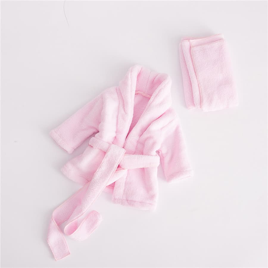 Newborn Photography Bathrobe Baby Bath Pajamas Studio Photo Clothing Baby Thickened Coral Fleece Bathrobe Pajamas