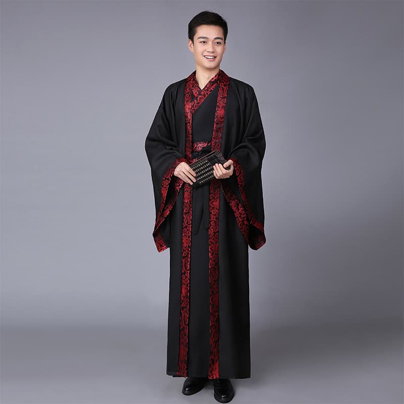 Men's Ancient Chinese Hanfu Tang Suit Adult Costume Scholar Hero Graduate Photo Studio Large Sleeve Youth Set