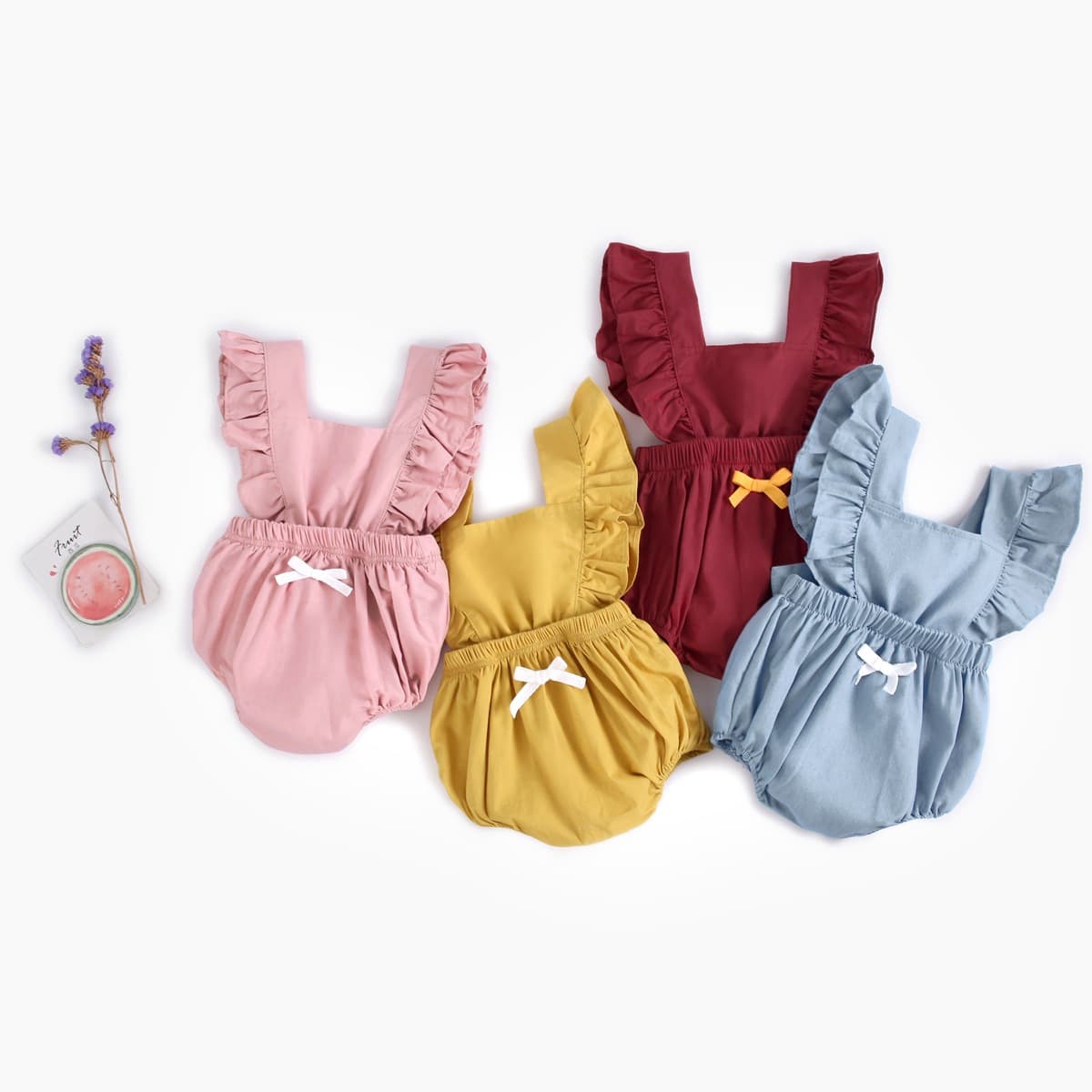 Baby Clothes Newborn Romper Denim Bodysuit Spring Summer Baby Crawling Suit Ins Infant Clothing Princess Korean Style