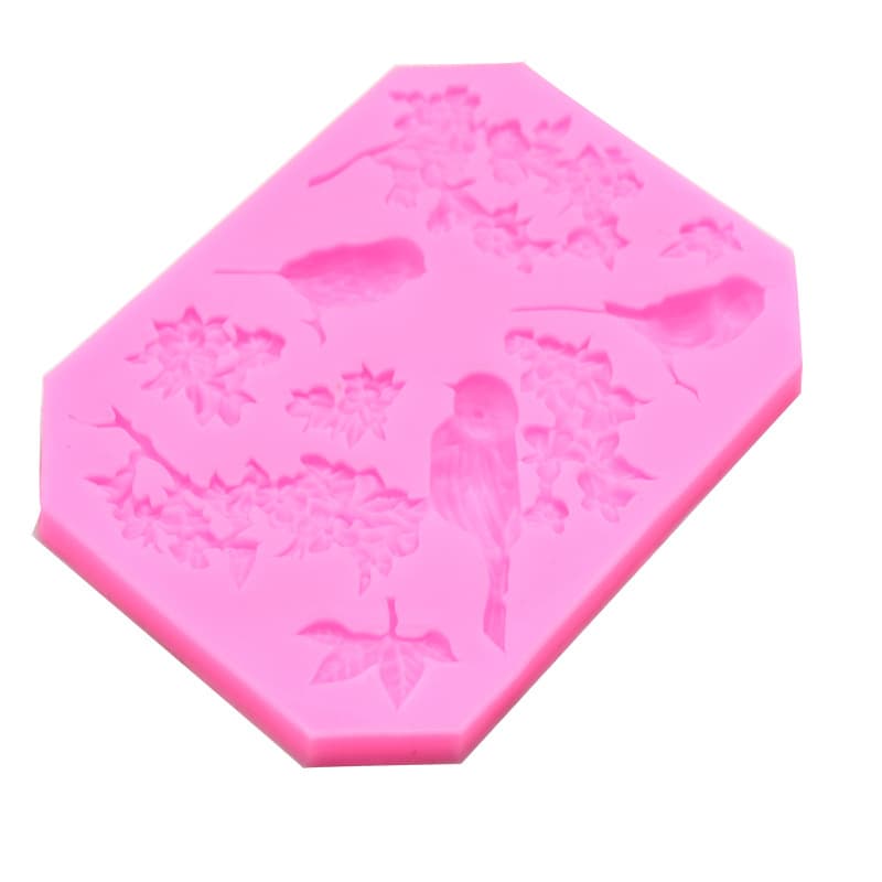 DIY plum blossom bird shape DIY baking tool cake decoration sugar cream chocolate silicone mold