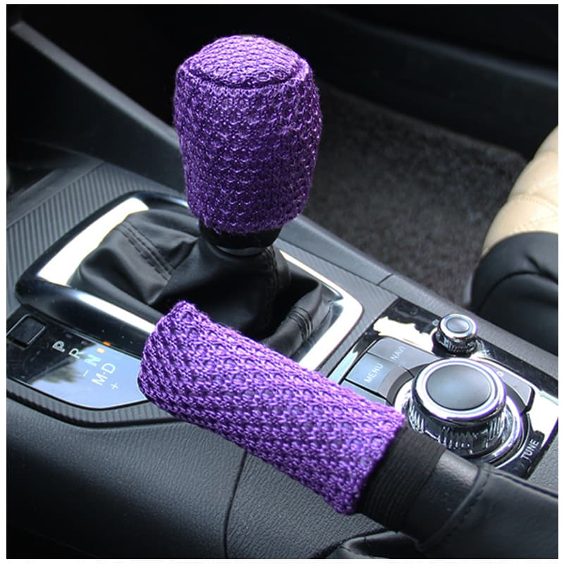 Summer Breathable Ice Silk Car Steering Wheel Cover, Gear Shift Cover, Handbrake Cover, 2-Piece/3-Piece Set for Vehicle Interior