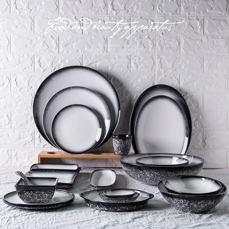 Snow Glaze Ceramic Steak Fruit Salad Sushi Plate