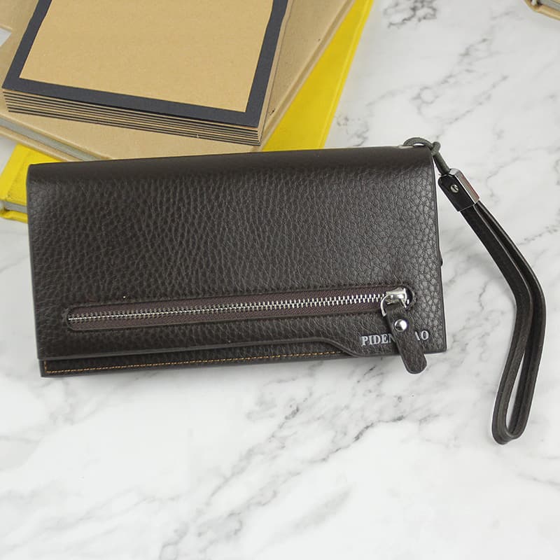 PILUSI Factory Direct Men's 5-Inch Short Wallet ID Holder Women's Zipper Card Holder LOGO Card Case Clutch