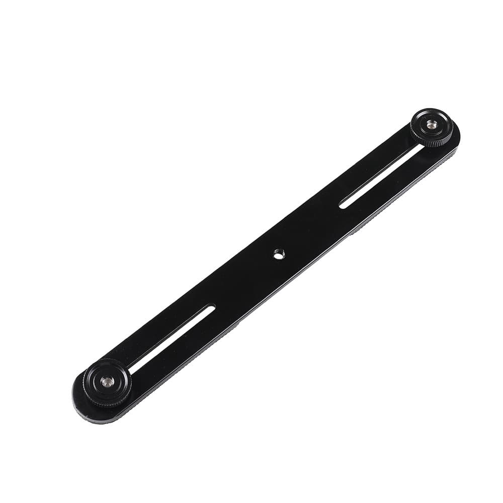 Single-bar double-head bracket, camera and LED fill light crossbar, metal crossbar, 1-to-2 flash bracket