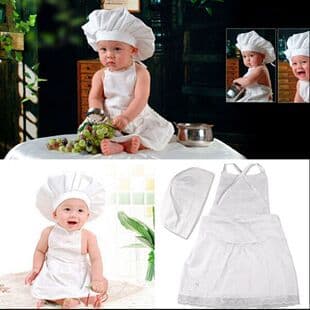 Cross-border Newborn Photography Clothing Baby Art Photo Newborn Child Photo Chef Hat Outfit Prop
