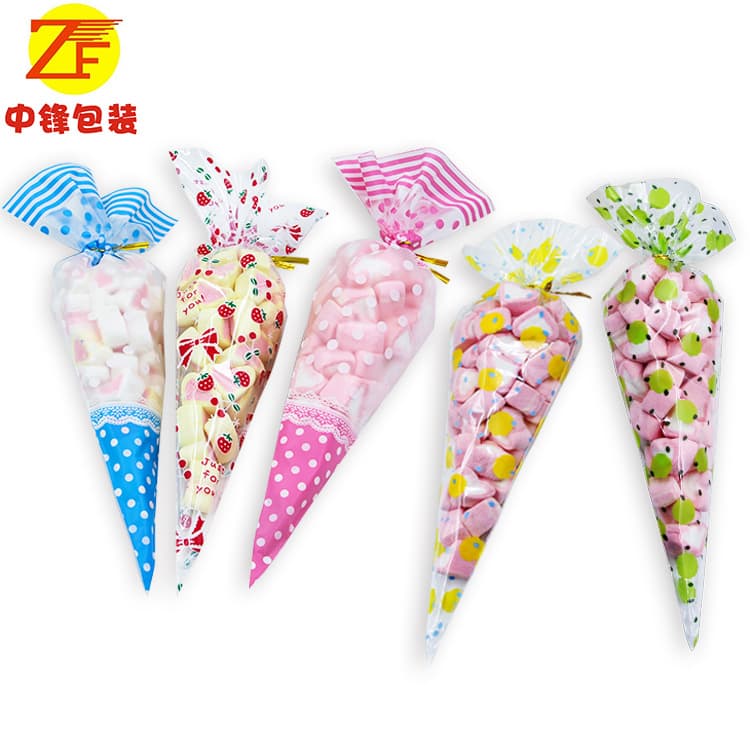 Creative Popcorn Protein Candy Triangle Packaging Bag Baking Plastic Food Bag Small Bundle Mouth Bag for Snack Storage
