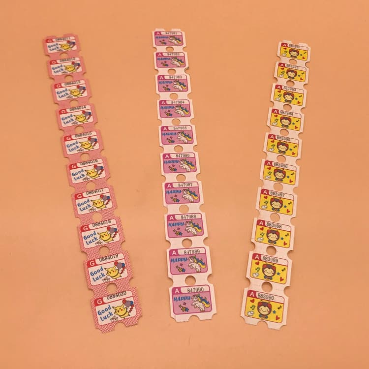 Amusement Park Card Paper Exchange Tickets, Arcade Custom Offset Paper Printing, Game Machine Double-Sided Lottery Paper, In-Stock Custom