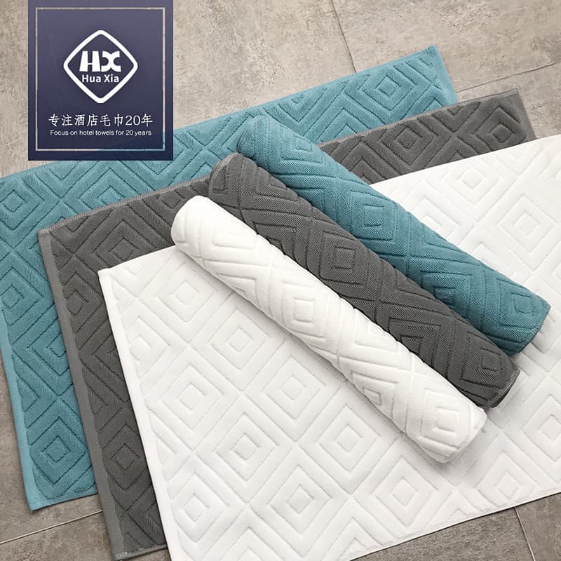 Hotel bath towels for beauty spa, jacquard thickened absorbent bathroom foot mats