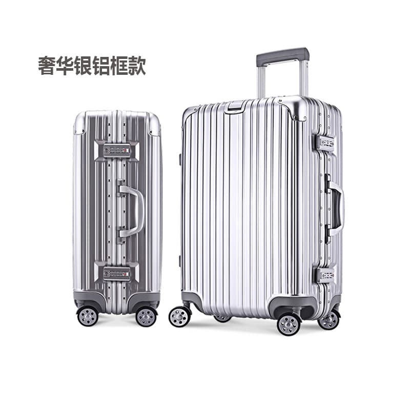 Luggage Aluminum Frame Carry-on Suitcase 20/24/28 Inch 3-Piece Set Travel Trolley Case with Lock Factory Wholesale