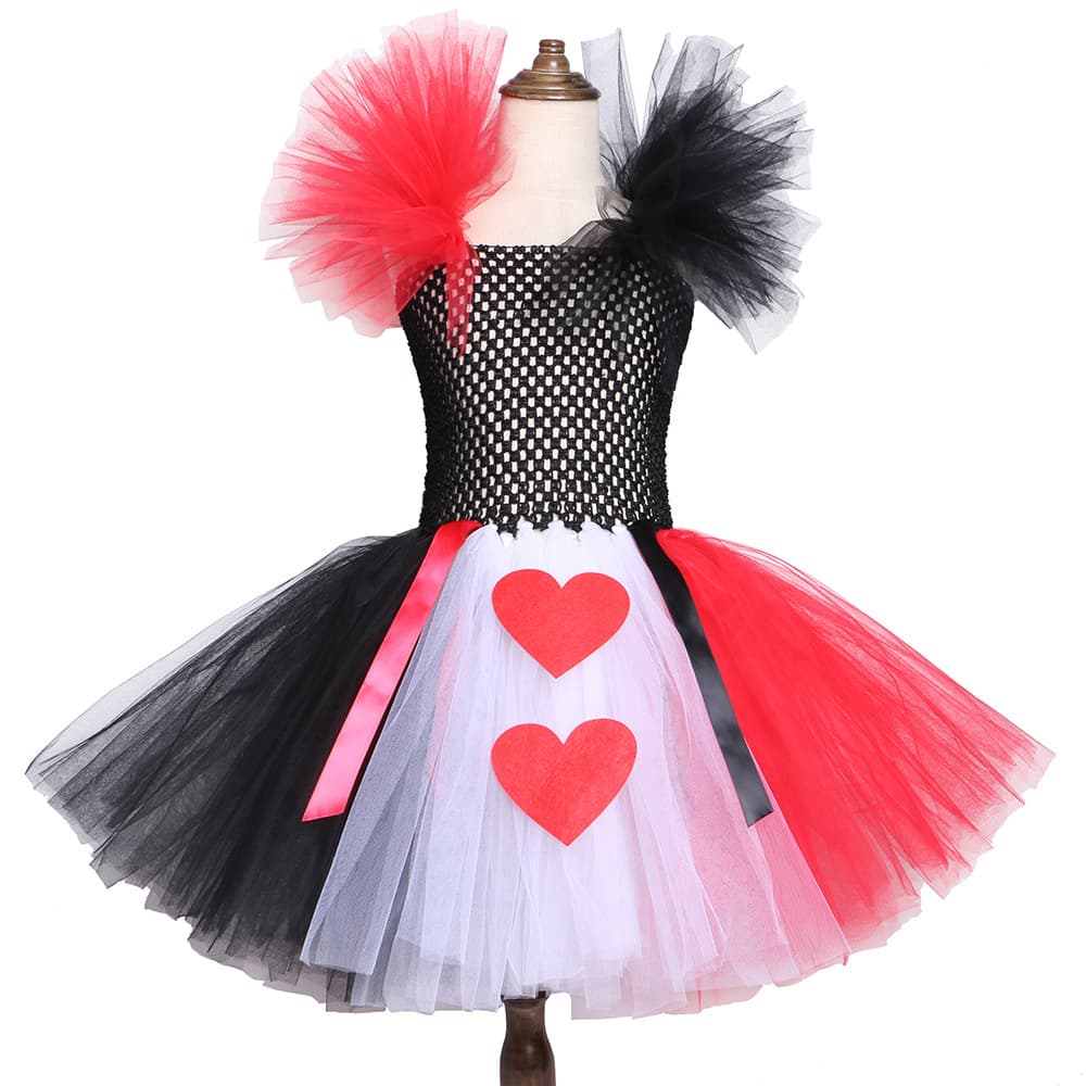 Red Queen Tutu Skirt Children's Mesh Tutu Skirt Christmas Halloween Cosplay Performance Clothing Girls Dress