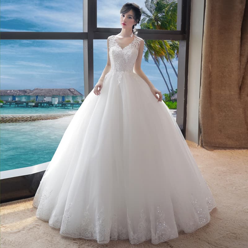 Travel Photography Wedding Dress High Waist Bride Floor-Length White Simple Slimming 2026 New Summer