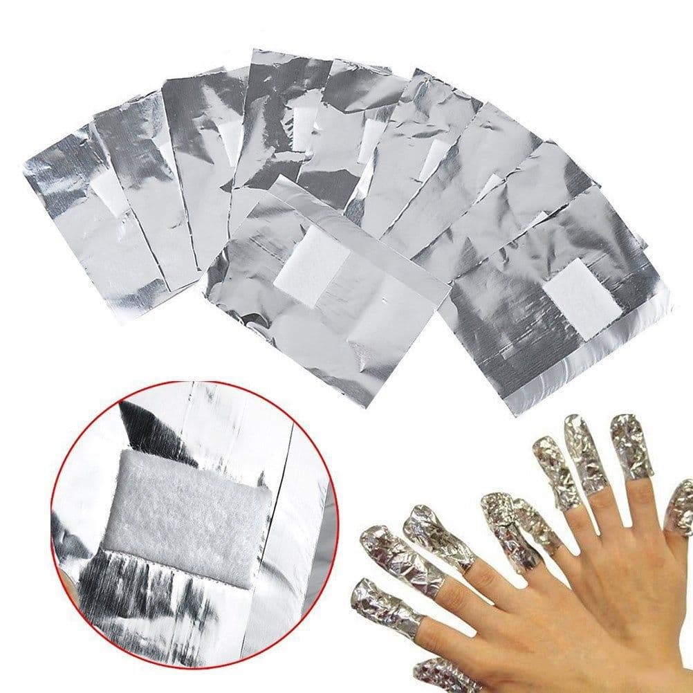Manicure Tools Nail Removal Water Nail Removal Oil Glue Tin Foil Tape Cotton Block Tin Foil 100 Pieces