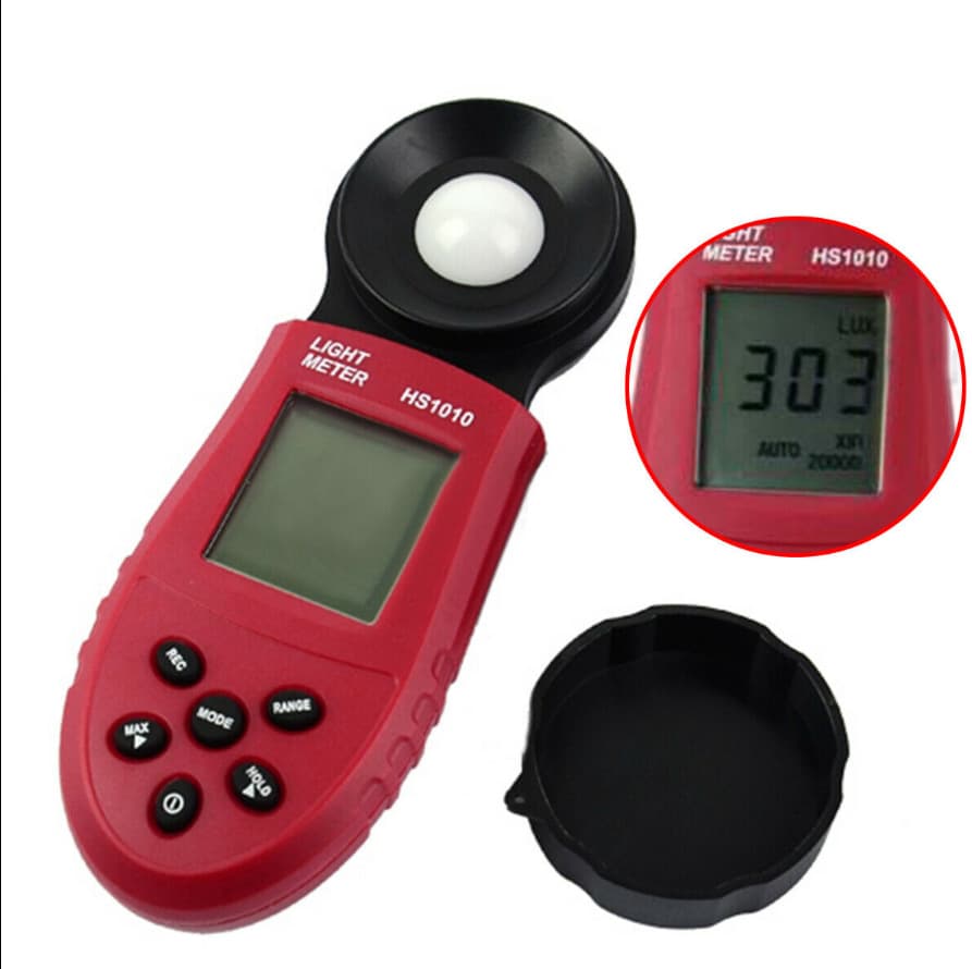 HS1010 Red Illuminance Meter Large Range Portable Light Meter Electronic Photometer Photometer