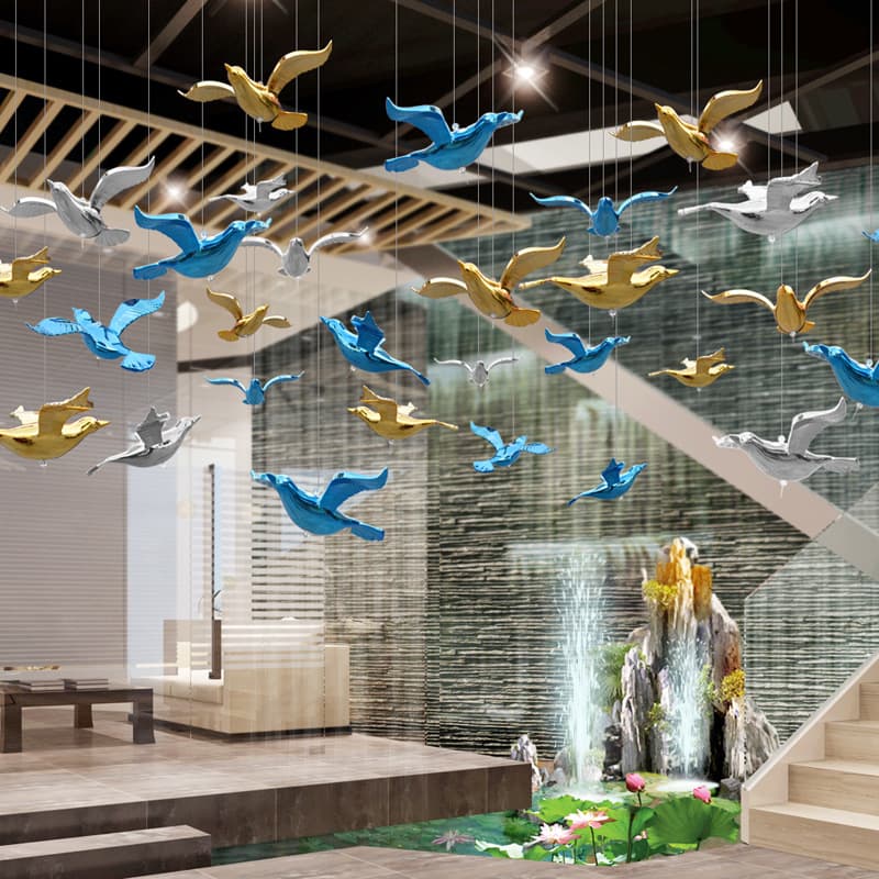 Ceiling Bedroom Hanging Decor for Car 4S Shop Hotel Atrium, Wedding Decoration Window Display Flying Bird Ornament