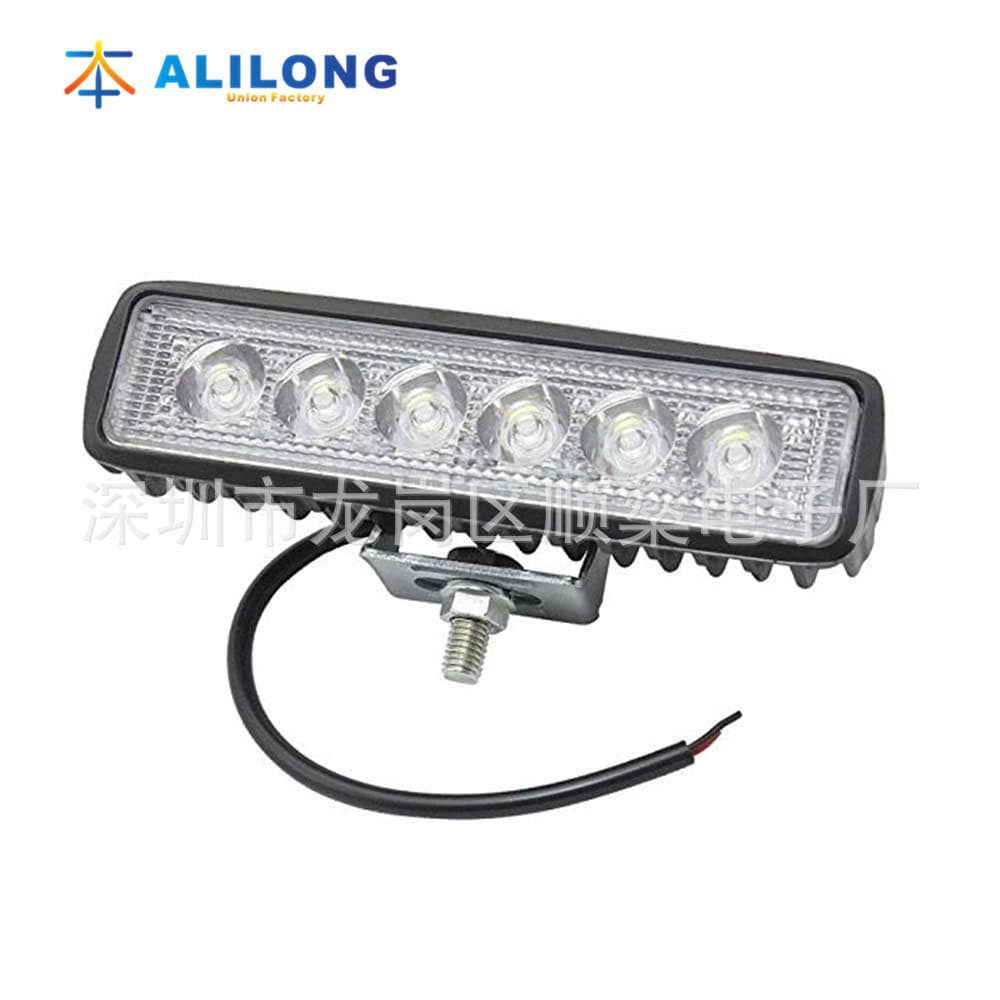 Car Motorcycle LED Spotlights Lens 6-Light 18W Wide-View Headlight Road Assist Auxiliary Work Light