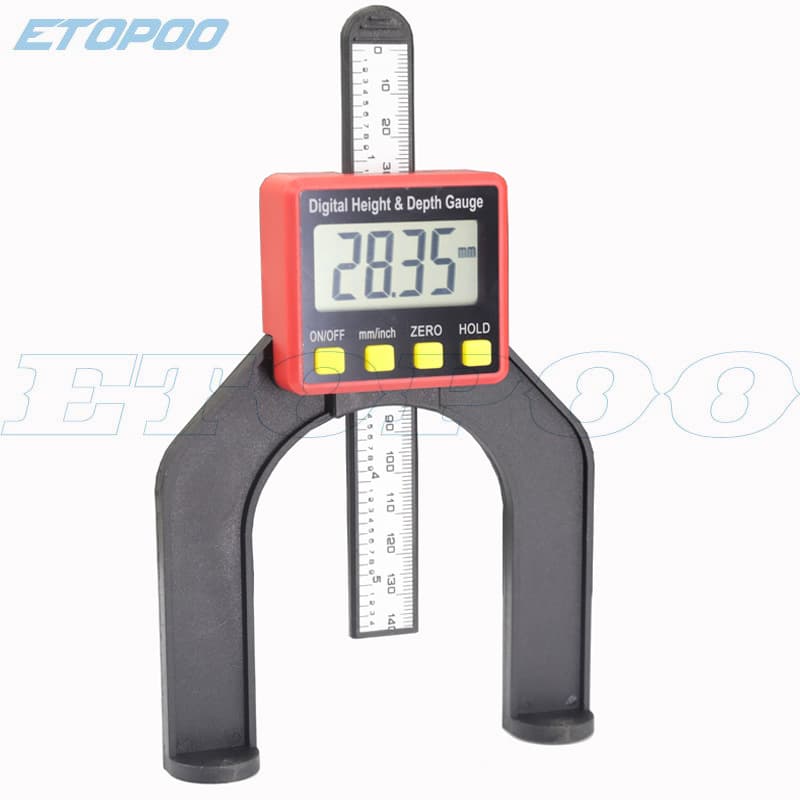 Etopoo 0-80MM 0.01MM Digital Depth Gauge Woodworking Depth Ruler Digital Caliper