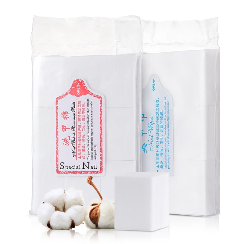 Nail Art Hard Cotton Pad for Acrylic Removal, Nail Wipe for Cleaning Sticky Residue, Thickened Non-Woven Lint-Free Nail Polish Remover Cotton