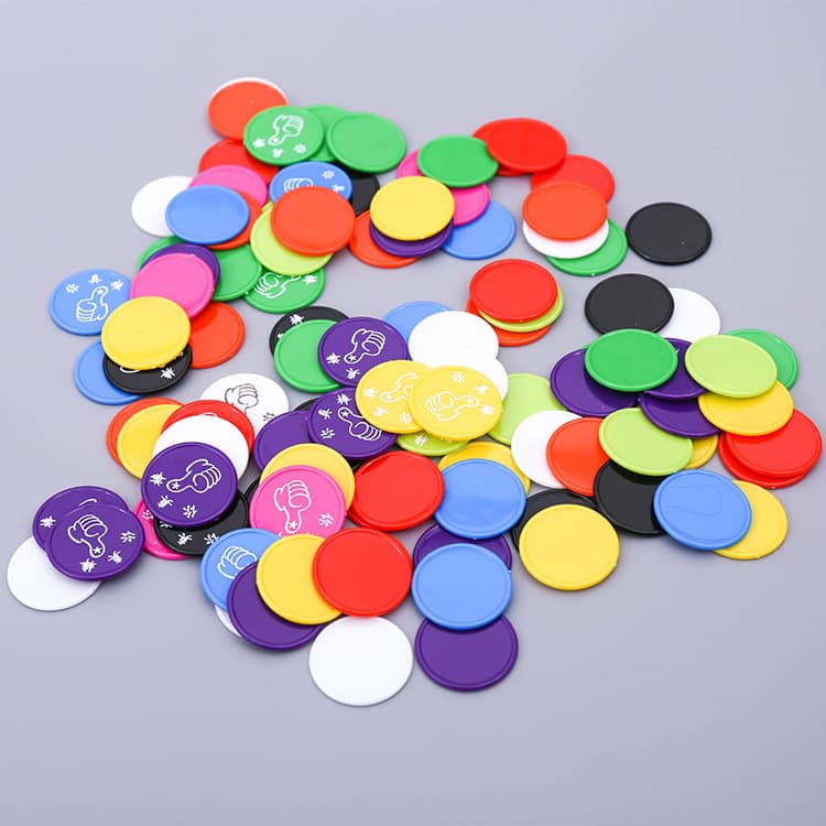 Plastic Coin 25/30/37mm Plastic Sheet Factory Direct Sales PS Game Coin Learning Coin Encouragement Coin Points Coin