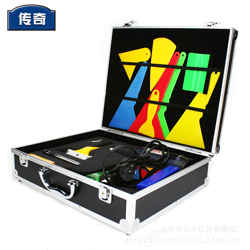 Aluminum alloy car film beauty repair tool complete set of storage box scraper electric grill tool storage box