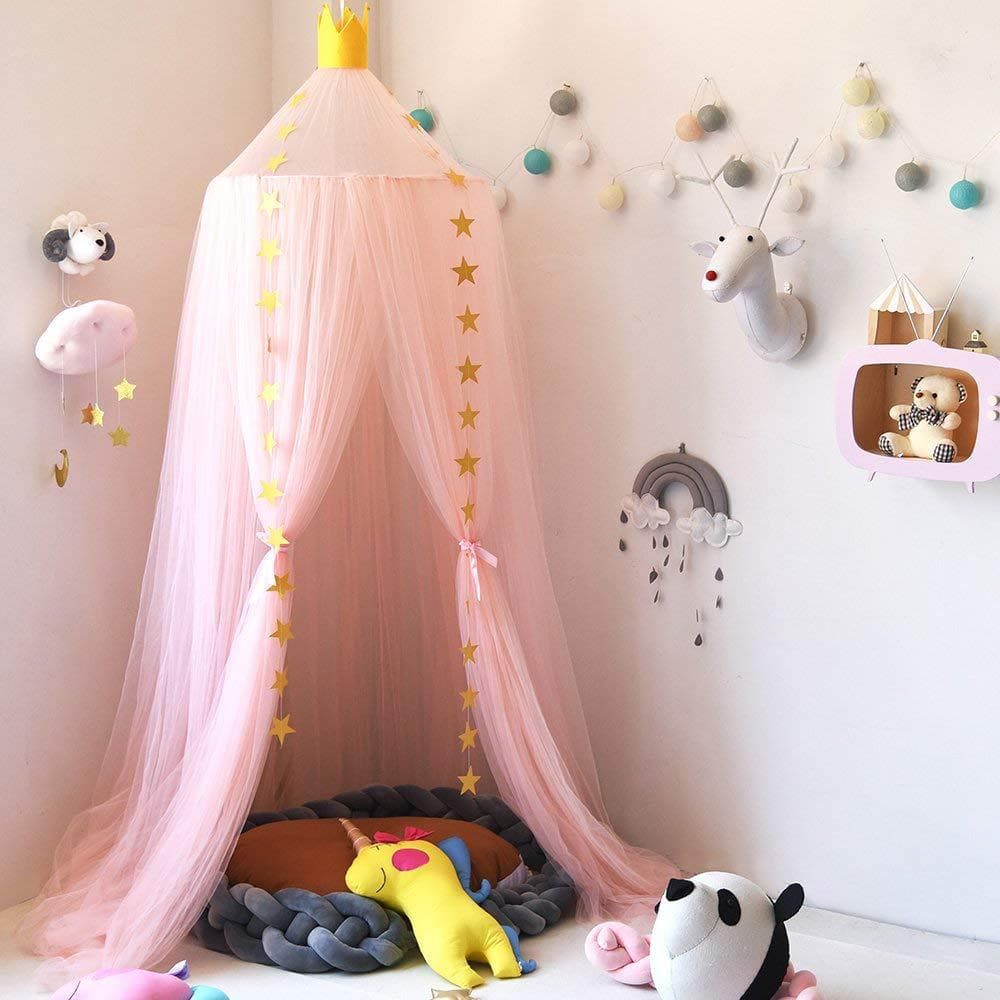 INS Children's Room Dome Mosquito Net Crown Dream Champion Star Baby Bed Canopy Photography Prop